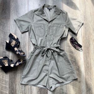 Express Army Green/Olive Utility Romper